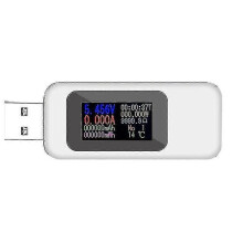 (133364) USB-tester Digitale vermogensmeter Tester Multimeter Stroom- en spanningsmonitor Wit