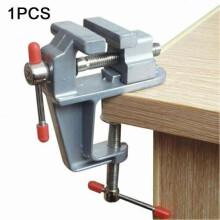 (80)1pc Table Vise Swivel Lock Hobby Clamp On Table Bench Screw Vise Aluminum For Diy Jewelries Craft