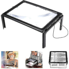 (1187) Volledig leesbare vergrootglas met led-licht, driedimensionale opvouwbare beugelvergrootglas