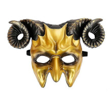 (640) Halloweenmaskprydnad Maskeradmask Läskig mask Oxhorn Dekorativ mask