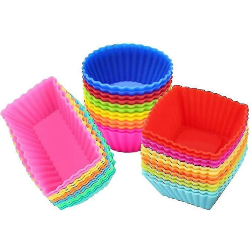 (2079) Silikonformar för muffins, 36-pack, återanvändbara non-stick kakformar