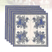 (1211) 80 servilletas desechables con estampado de gardenias azules, papel tisú estampado para restaurantes