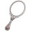 (996)2 Pieces Retro Pattern Handle Makeup Mirror, Pocket Mirror With Handle, Vintage Oval Mirror, Hand 1