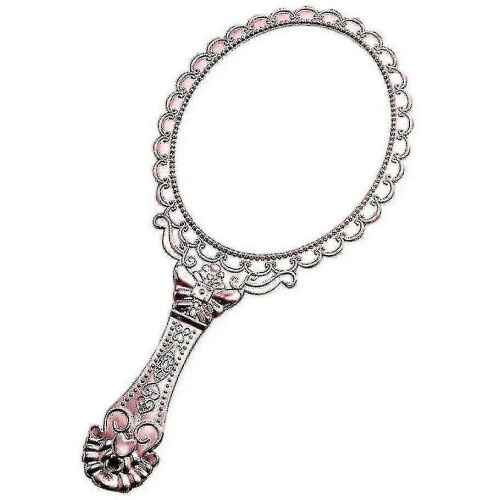 (996)2 Pieces Retro Pattern Handle Makeup Mirror, Pocket Mirror With Handle, Vintage Oval Mirror, Hand