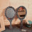 (996)2 Pieces Retro Pattern Handle Makeup Mirror, Pocket Mirror With Handle, Vintage Oval Mirror, Hand 2