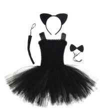(515)1 Set Vestito Tutu di Halloween per Bambini Vestito da Gattino Accessorio per Travestimenti