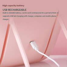 (1400)HD USB Rechargeable With Bracket LED Makeup Mirror Rectangle Bedroom For Desktop