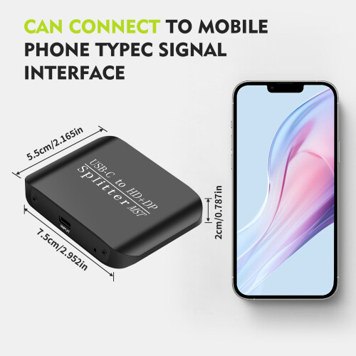 Divisore USB-C HDMI+DP 1 in 2 4K60Hz Iron 7,7x5,5x2 cm 1