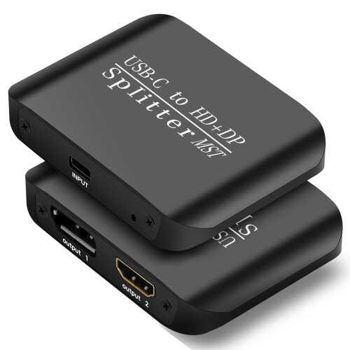 Divisore USB-C HDMI+DP 1 in 2 4K60Hz Iron 7,7x5,5x2 cm 2
