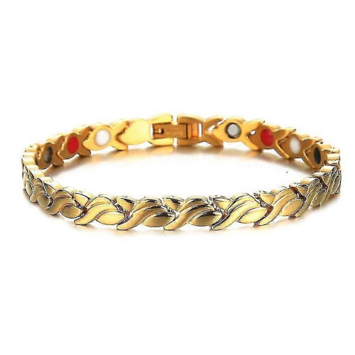Bracciale magnetico per il drenaggio linfatico in lega (Gold6)
