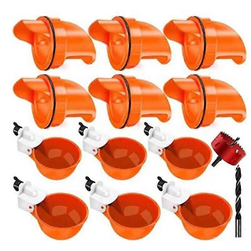 (orange612)Chicken Water Cups,  Chicken Water Feeder, Thread Automatic Filling Waterer Poultry Drinking