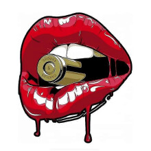 (Hoogte 13 CM45892)S50373# 13cm/15cm/17cm Persoonlijkheid Pvc Decal Rode Lippen met Bullet Auto Sticker