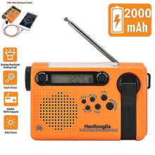 (Blauw 5551137) Zonne-handcrank radio met volledige band, zaklamp voor wandelen, multifunctioneel radiogram
