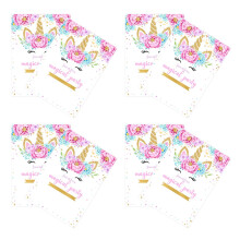 Unicorn Birthday Invitation Cards for Girls, 8 Pink Sheets, Children's Birthday Party Invitations, Gatherings