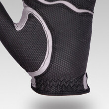 Golf-Handschuh für Linkshänder, Polyester, Hoch Elastisch, Atmungsaktiv, Waschbar, Einzeln, Für Männer und Frauen, Schwarz/Grau, Größe L