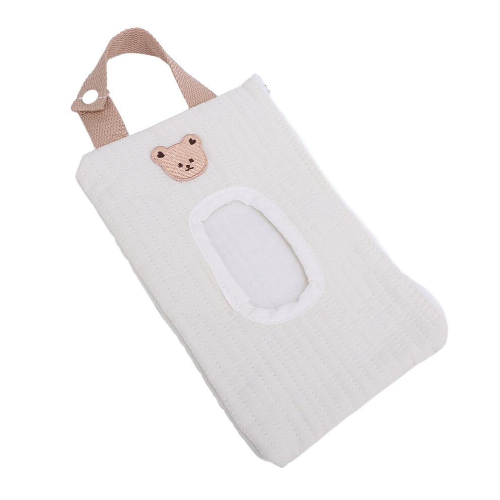Travel Baby Wipes Case with Zipper, Portable Refillable Bag - White Bear-image-OPC-PJKRJ8S-NEW