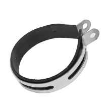 Stainless Steel Motorcycle Exhaust Clamp with Rubber Ring, Universal Black Silver
