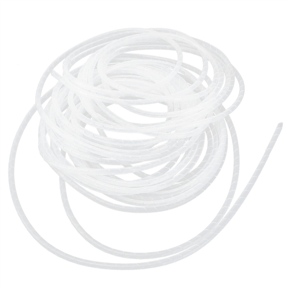 Flexible White Spiral Wire Wrap Hose For Cables 4Mm X 20M Cable Organizer 4141340604827