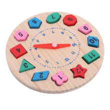 Orologio didattico in legno con set per l'ordinamento dei colori