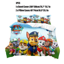 (200*200cm(3PCS))Paw Patrol Team 3d Bedding Single Double Down Child Quilt Cover Set Pillowcase