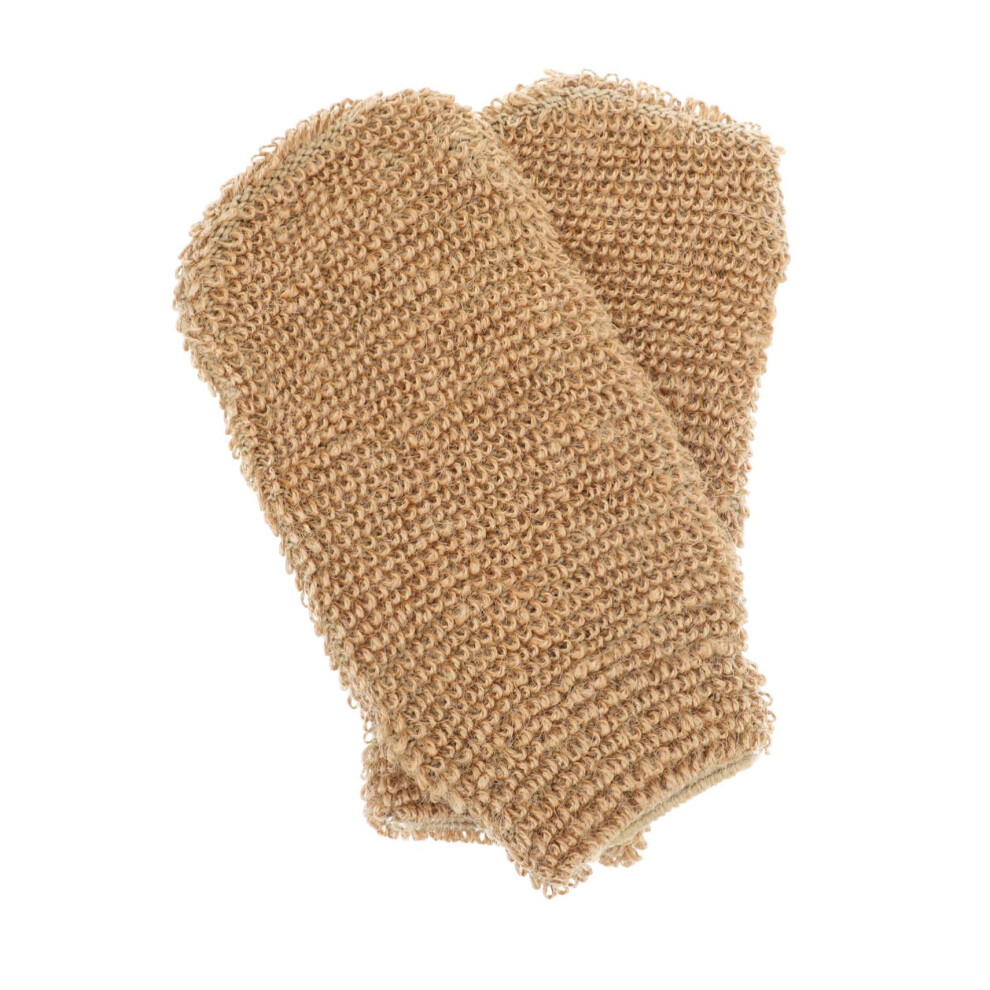 Jute Exfoliating Gloves Set of 2 for Bath and Body Cleansing Towels Gentle Exfoliation for Men and Women