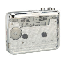 Portable Cassette Player with Clear Stereo Sound, FM Radio, Rechargeable Battery, 3.5mm Jack, Retro Design, Manual Included