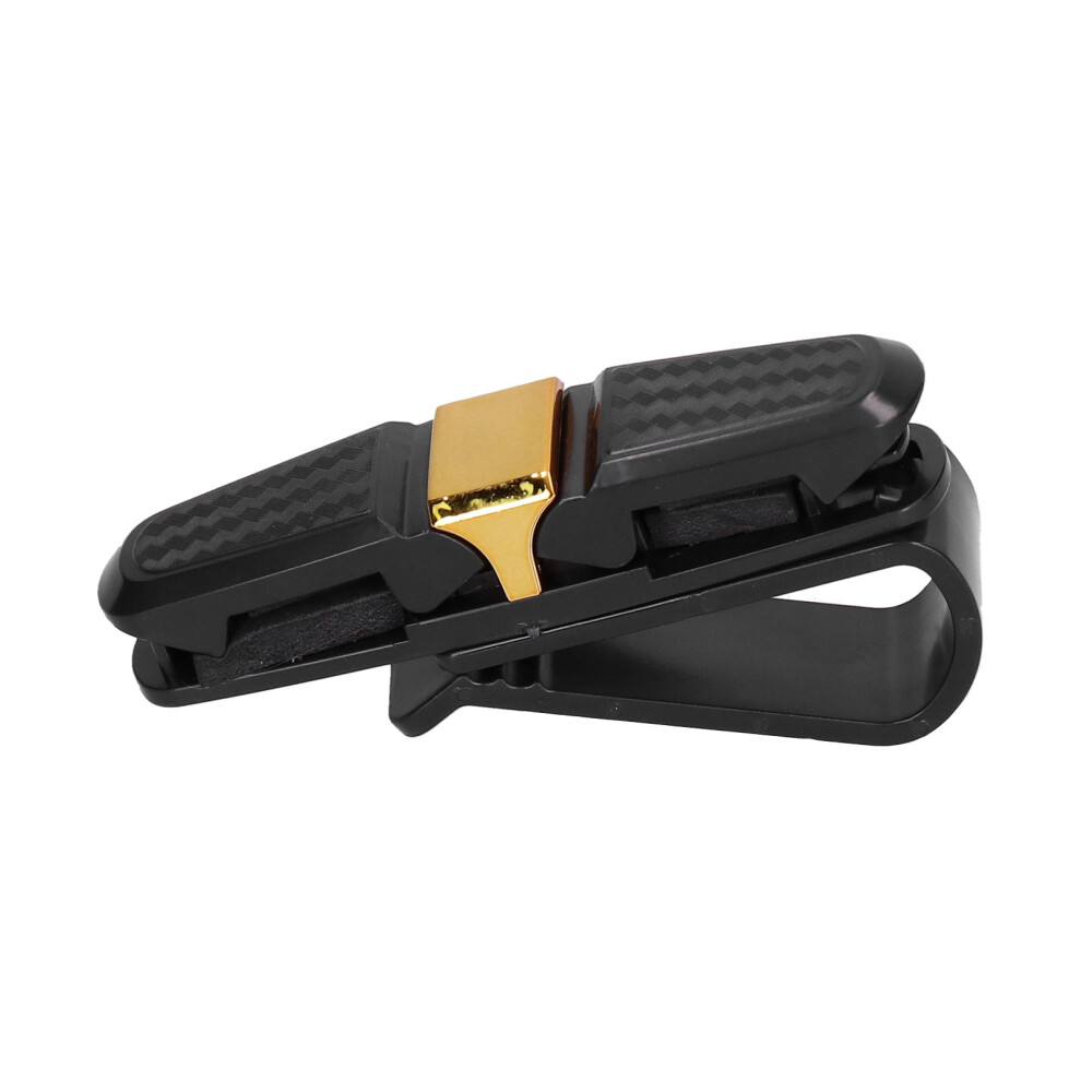 Carbon Fiber Sun Visor Glasses Clip 180 Rotatable Universal Sunglasses Holder Gold 5061340608962