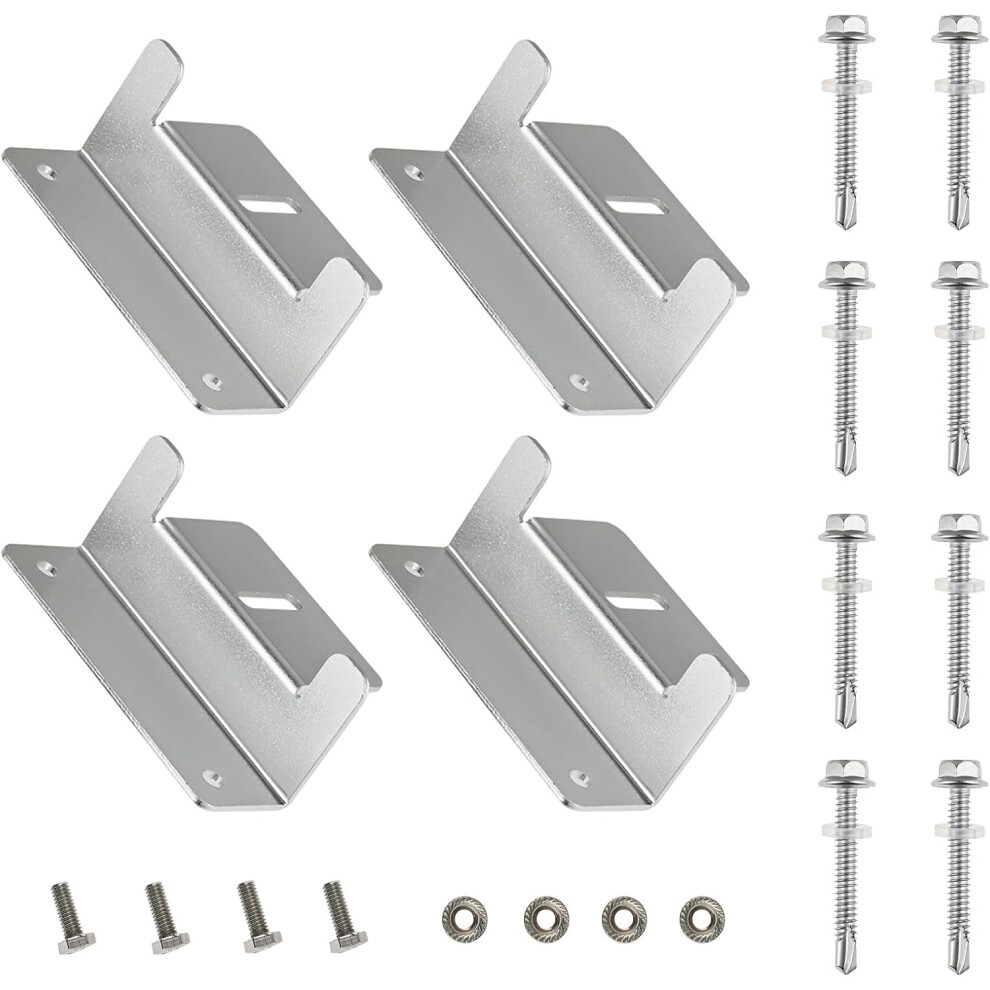Solar Panel Bracket, Aluminum Solar Panel Z Bracket, Solar Panel Mounting Bracket Holders For Rv, Boat, Wall, Yacht And Other Off Gird Installation 749284882185