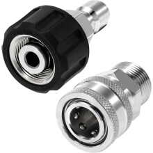 Tool Daily Pressure Washer Adapter Set, Quick Connect Kit, M22 14mm to M22 Metric Fitting, Stainless Steel