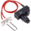 Double Ignition Kit, 2 Outlets Push Button Electronic Igniter with High Spark Plug Wire Length 450 mm, Replacement for Gas Fireplace 1