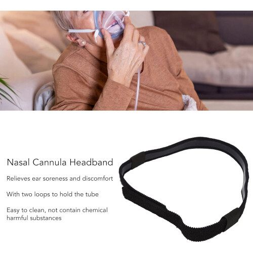 Nasal Cannula Headband, Silicone Lining Stretch Adjustable Prevent Ear Soreness Ear Protector Cannula Holder 1