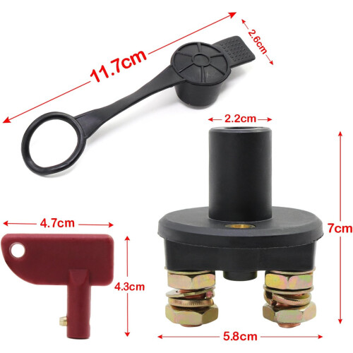 Lot de 4 isolateurs/déconnecteurs de batterie automobile 12V/24V, coupe-circuit d'urgence 1