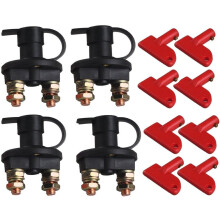 4-delige set 12V/24V auto-accu-isolator/scheidingsschakelaar met noodstopfunctie.