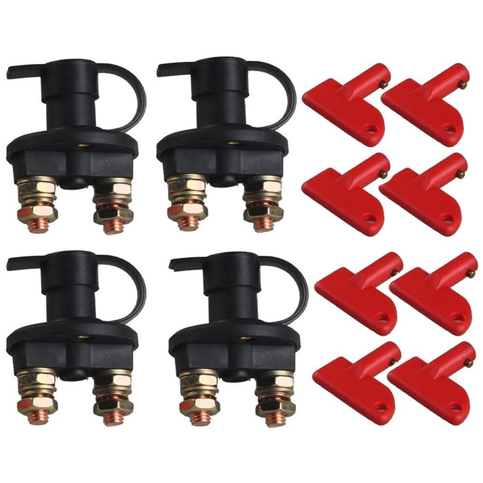 4 Pack 12V/24V Automotive Car Battery Isolator Disconnector Cut Off Power Kill Switch Emergency Off Switch 749284882659