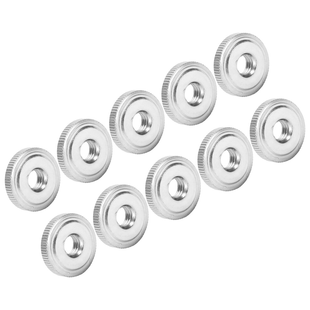 10Pcs M8 Carbon Steel Knurled Nut Hand Twist Fasteners, 24Mm Max Diameter 5081340610543