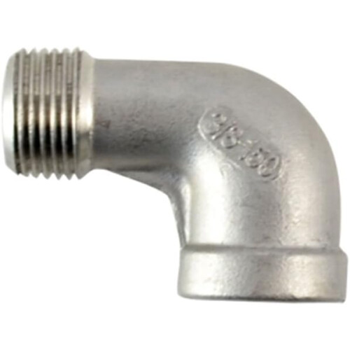 3/8"-Innengewinde x 3/8"-Außengewinde-Winkelstück, Edelstahl 304 BSPT 1