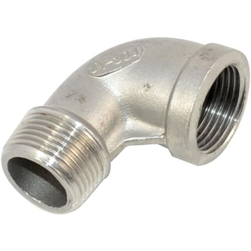 3/4"-Innengewinde x 3/4"-Außengewinde-Winkelstück, Edelstahl 304 BSPT
