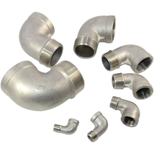 1/4"-Innengewinde x 1/4"-Außengewinde-Winkelstück, Edelstahl 304 BSPT 1