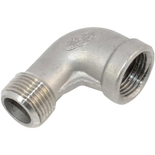 3/8"-Innengewinde x 3/8"-Außengewinde-Winkelstück, Edelstahl 304 BSPT