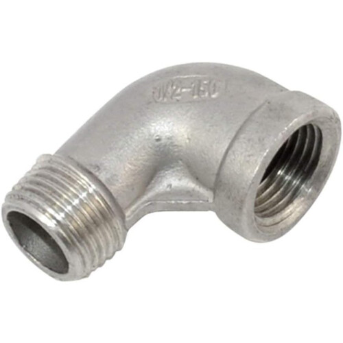 1/4"-Innengewinde x 1/4"-Außengewinde-Winkelstück, Edelstahl 304 BSPT