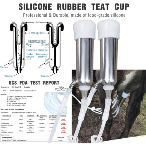 Milking Machine Accessory Double Head Teat Cup, Standard Size (φ25mm, for Cow) 1