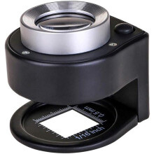 30X Handheld Microscope Magnifying Glass Jewelers Loupe with Light, 6 LED Desktop Metal Magnifier Portable Folding Scale Eye Loop
