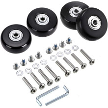 50 x 18mm Set of 4 Luggage Suitcase Replacement Wheels, Rubber Swivel Caster Wheels Bearings Repair Kits