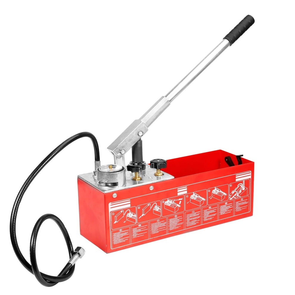 Hydrostatic Test Pump 3.17 Gallon Hydraulic Manual Water Pipe Leakage Pressure Tester Kit With Gauge Tank 749284894171