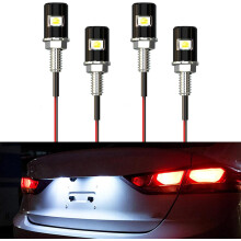 4PCS Car License Plate Light, License Screw Bolt LED Lamp, 12V Waterproof License Plate LED Bulb for Car Motorcycle Truck RV ATV Bike