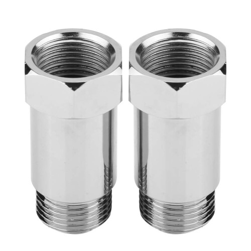 O2-sensorafstandhouder + zuurstofsensor 2 stuks 45 mm M18*1,5 Check Engine Light Eliminator Adapter O2 Zuurstofsensorverlenger Afstandhouder Zilver 1