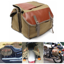 Motorrad-Satteltaschen aus Canvas, Pferderucksack für Harley Sportster/Honda