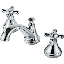 3 Hole Basin Mixer Tap, 3 Hole Bathroom Sink Faucet Brass Cold and Hot Water 2 Handle Basin Faucet Bathroom Faucet-Chrome