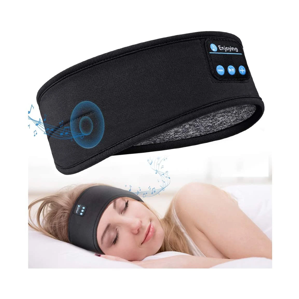 Black (Black) Bluetooth Sleeping Headphones Sports Headband Wireless Music Earphones Eye Mask For Side Sleeper