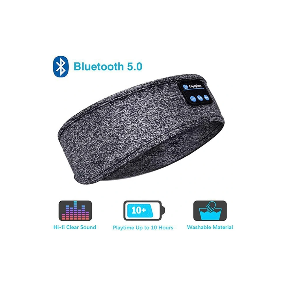 Grey (Grey) Bluetooth Sleeping Headphones Sports Headband Wireless Music Earphones Eye Mask For Side Sleeper